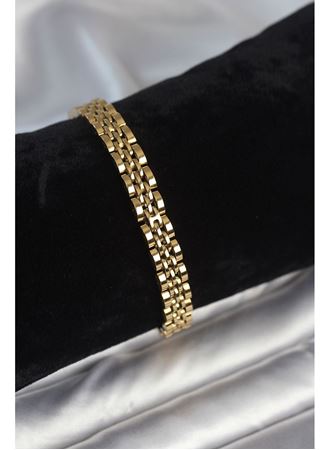 316L Çelik 7 mm Kalınlıkta Gold Renkli Erkek Bileklik