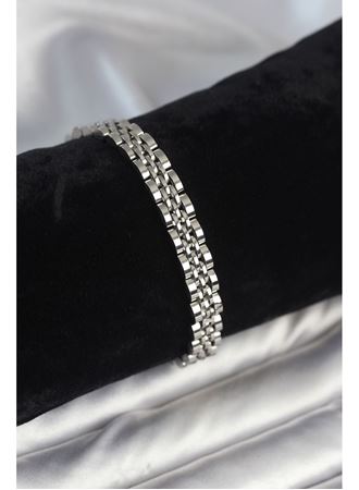 316L Çelik 7 mm Kalınlıkta Gümüş Renkli Erkek Bileklik