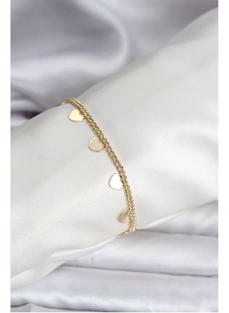 14K Gold Renk Kaplama Kalpli Model CM Kadın Bileklik