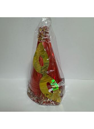 Yılbaşı Şapkası Seti Lüx Karton Kırmızı Renk