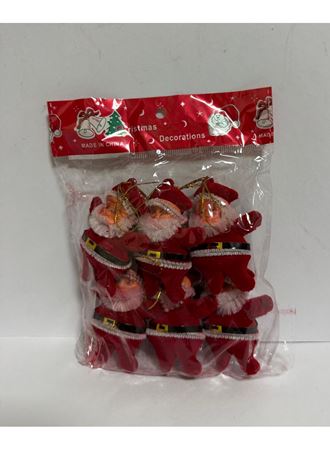 Yılbaşı Süsleri Noel Baba 6 Lı Buyuk 6 cm Kırmızı
