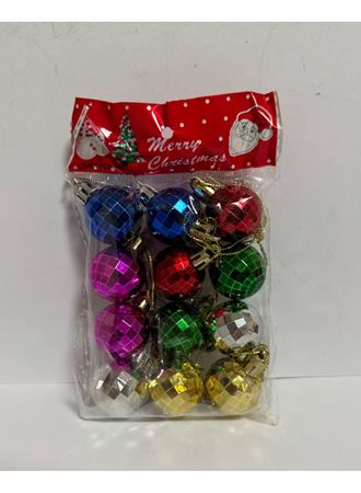 Yılbaşı Süsleri Parlak Top 12 Li Set 3 cm Yılbaşı Ağacı Süsü