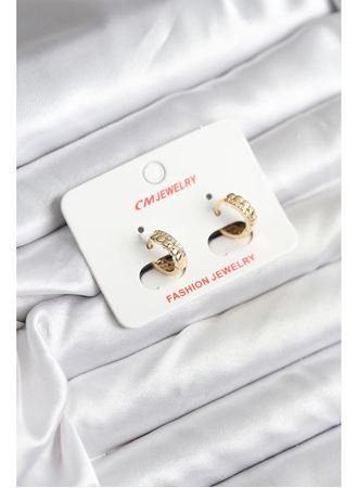 14K Gold Renk Kaplama CM Kadın Küpe