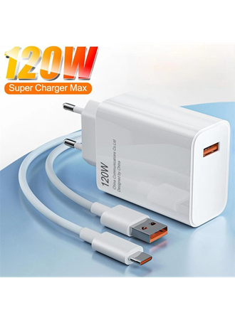 120W Turbo Saniye Göstergeli Hızlı Şarj Aleti Adaptör Kablo Set (MARKASİZ) (