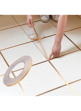 50 Metre Fayans Arası Şerit Dekoratif Yapışkan Renkli Dekor Su Geçirmez Sızdırmaz Altın Bant (