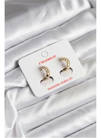 14K Gold Renk Kaplama CM Kadın Küpe