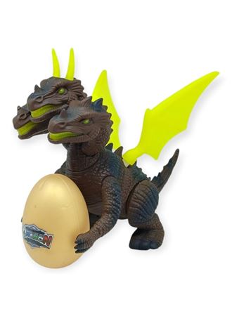 3 Başlı Mitolojik Ejderha - Pilli Yerde Gezen Sesli Figür - WH-3010