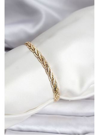 14K Gold Renk Kaplama Lazer Zincir Model CM Kadın Bileklik