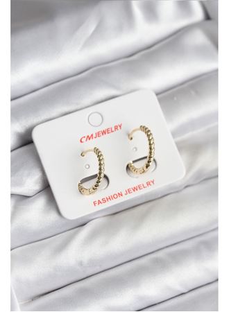 14K Gold Renk Kaplama Burgu Halka CM Kadın Küpe