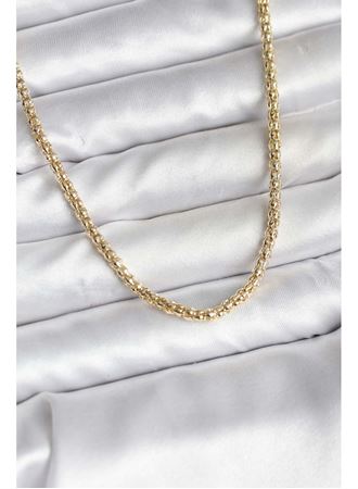 14K Gold Renk Kaplama Boru Zincir Model CM Kadın Kolye