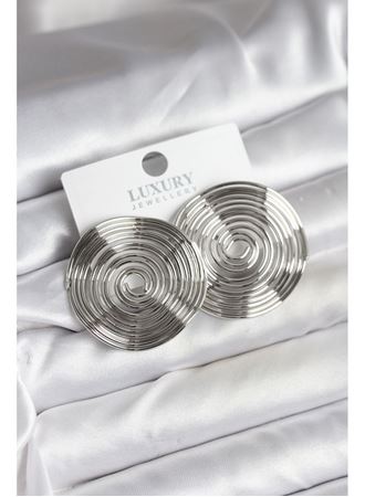 Pirinç Gümüş Renk Circle Model Kadın Küpe