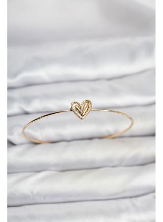 Kalp Model Gold Renk Bileklik