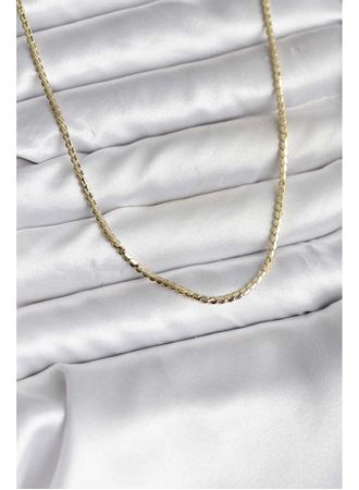 14K Gold Renk Kaplama Ezme Zincir Model CM Kadın Kolye