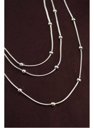 316L Çelik Gümüş Renk Minimal Topçuk Model Çoklu Kolye
