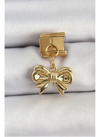 316L Çelik Sallantılı Fiyonk Model Gold Renk Nomination Charm