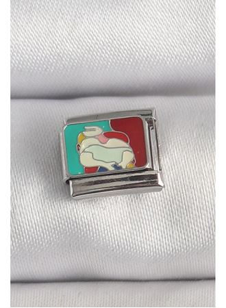 316L Çelik Gümüş Renk Renkli Portre Model Nomination Charm