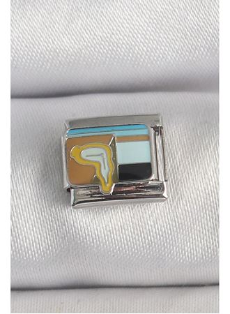 316L Çelik Gümüş Renk Renkli Portre Model Nomination Charm