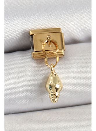 316L Çelik Sallantılı Deniz Kabuğu Model Gold Renk Nomination Charm