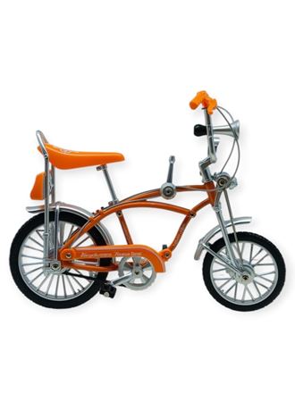 Model Araçlar - 1:8 Metal Retro Pinokyo Bisiklet - Die -Cast 17 cm - Turuncu