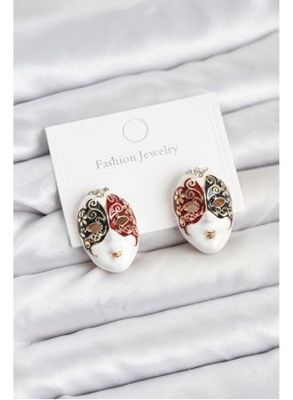 Maske Model Pirinç Kadın Küpe