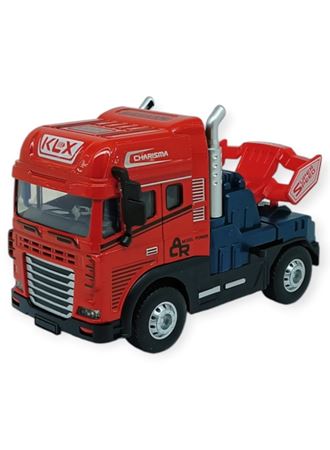 Metal Tır 1:24 - Sesli Işıklı Tır 13 cm - Kırmızı