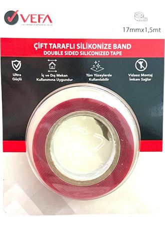 Vefa Çift Taraflı Silikonize Band 17 mm x 1.5 cm Kaliteli