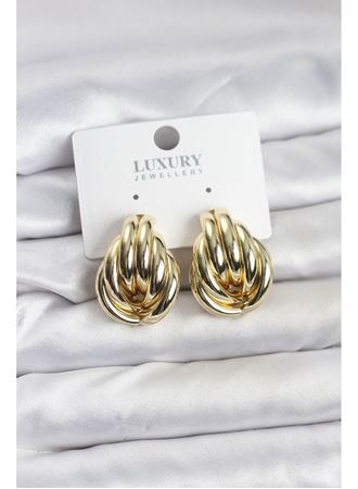 Pirinç Gold Renk Vintage Kadın Küpe