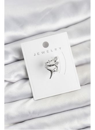 Gümüş Renk Pirinç Diken Model Kıkırdak Earcuff Küpe