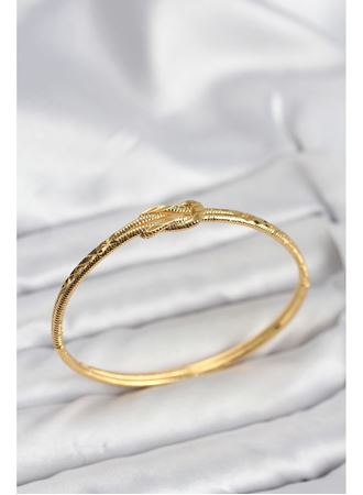 Pirinç Gold Renk Düğüm Model Kadın Kelepçe Bileklik