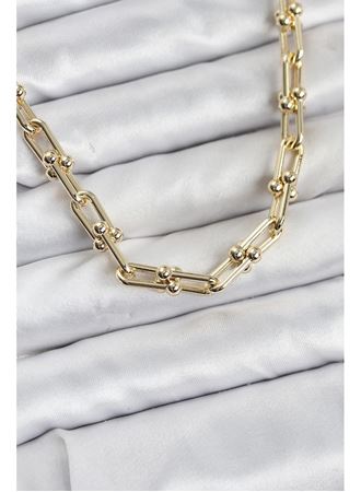 Pirinç Gold Renk Tifani Model Kadın Kolye