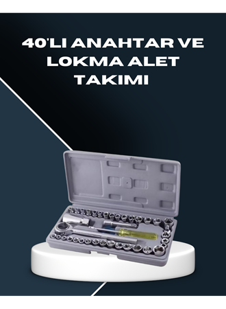 Dayanıklı Karbon Çelik 40 Parça Lokma ve Cırcır Anahtar Seti