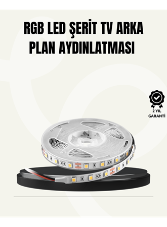 TV Arkası LED Şerit Işık Otomatik Açma Kapama Özellikli 2mt