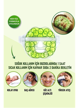 Salatalık Yüz Maske Jel Sıcak Soğuk Kullanım Rahatlatıcı (