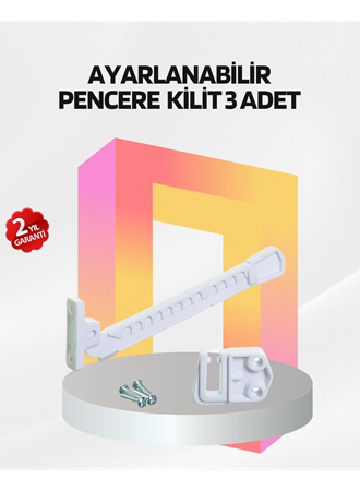 Cam Pencere Güvenlik Kilidi Açılma Sınırlayıcı Aparat 3 Adet