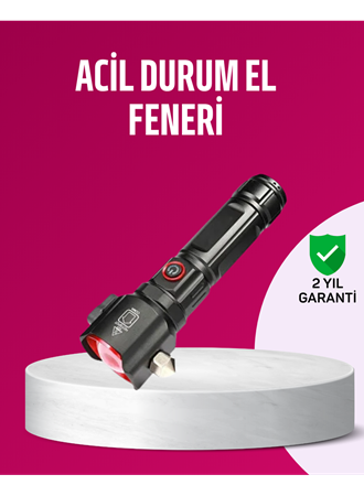 Acil Durum El Feneri Çekiç ve Pusula Özellikli Güçlü Işık