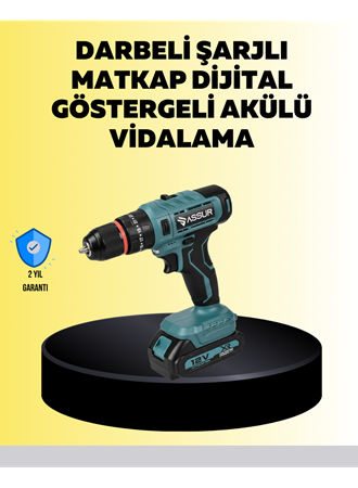 Dijital Ekranlı Matkap Seti Çift Akülü