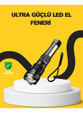 Güçlü LED El Feneri Şarj Edilebilir Çok Modlu