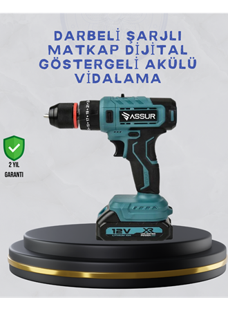 Çift Bataryalı Şarjlı Matkap Dijital Ekranlı Set