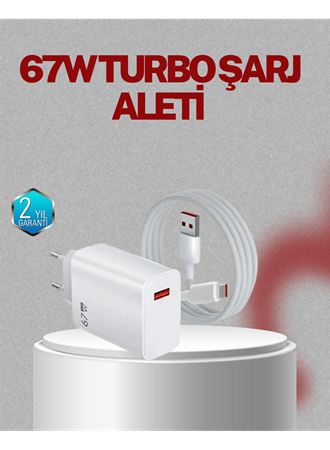 67 Watt Type C Şarj Adaptörü Asus Zenfone 7 8 9 Uyumlu