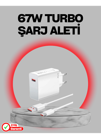67 Watt Turbo Destekli Şarj Cihazı Honor 50 70 90 Uyumlu