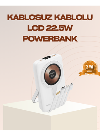 Manyetik Kablosuz Powerbank 22.5W Hızlı Şarj LCD Ekranlı