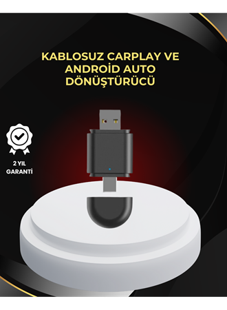Kablosuz CarPlay ve Android Auto Dönüştürücü – USB-A & Type-C Girişli Akıllı Adaptör
