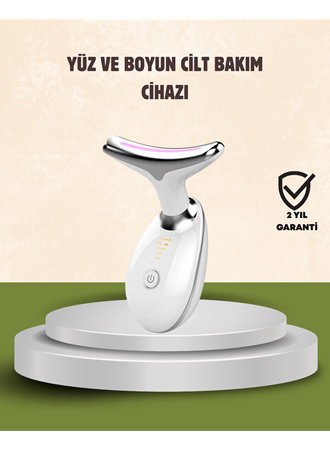 Cilt Yenileyici Şarjlı Güzellik Aleti – Pozitif/Negatif İyon, Titreşimli Masaj ve Kırmızı-Mavi-Yeşil Işıkla