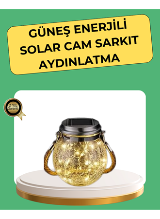 Solar Güneş Enerjili Dekoratif Cam Lamba