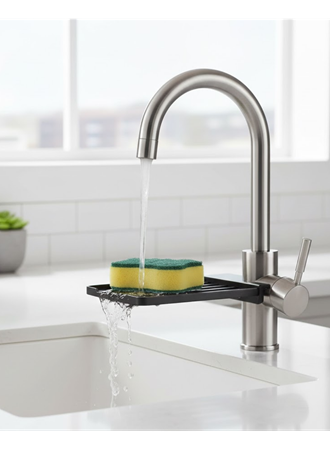 Musluğa Monte Süngerlik Damlama Özellikli Mutfak Organizatörü