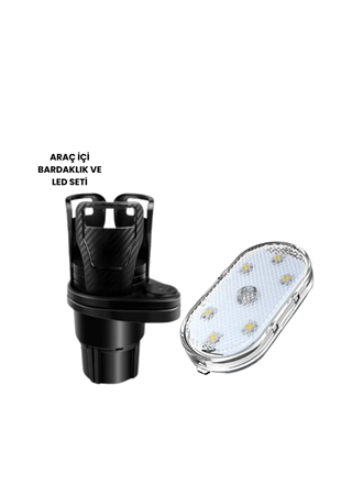 Bardak Tutucu ve Manyetik LED Ambiyans Işığı 2’li Set
