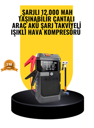 Işıklı Hava Kompresörlü Taşınabilir Akü Takviye Ünitesi