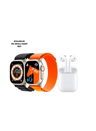 S8 Ultra Akıllı Saat + Gürültü Önleyici Kablosuz Kulaklık Seti
