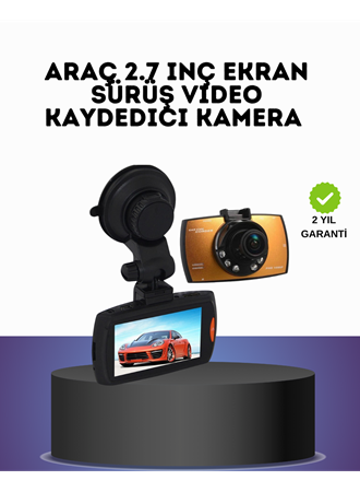 HD Araç Kamerası 2.7 İnç Ekran G Sensor Destekli