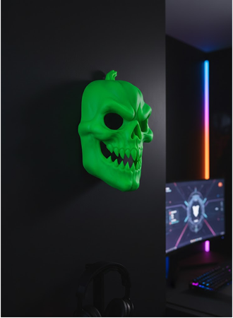 Yeşil Korku Temalı Maske Cadılar Bayramı Dekor